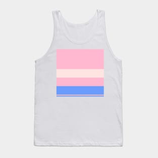 A subtle union of Powder Blue, Cornflower Blue, Baby Pink, Very Light Pink and Pale Rose stripes. Tank Top